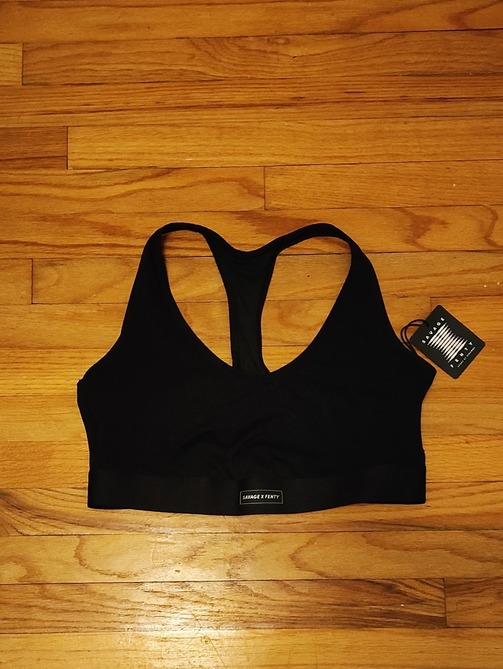 Savage X Fenty Navy Racerback Seamless Sports Bra